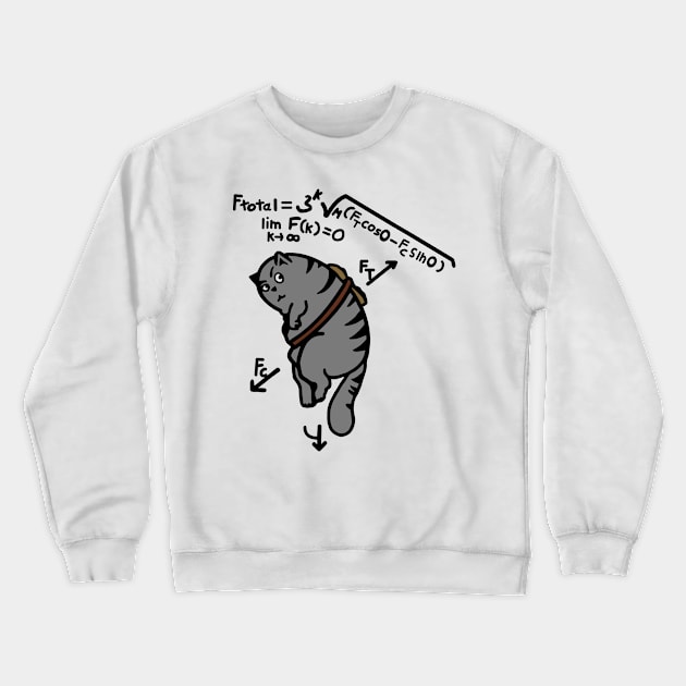 Crazy science antigravity and cats Crewneck Sweatshirt by Quentin1984